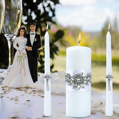 Unity Wedding Candle Set - 1 Pillar & 2 Taper Candles for Ceremony
