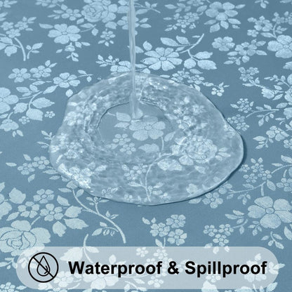 Smiry Rectangle Table Cloth, Waterproof Heavy Duty Vinyl Tablecloths, Wipeable Washable Table Cover for Kitchen and Dining Room (Stone Blue, 70" X 120")