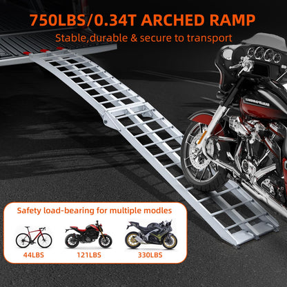 Loezora Heavy Duty 1500lbs Folding Motorcycle Ramp for Pickup Trucks & Trailers, 89"x13" Loading Ramp with Secure Load Straps, Compatible with Dirt Bike, UTV, ATV, Lawn Mower, Snowblower (2-Packs)