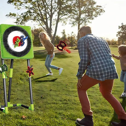 Axe Throwing Game for Backyard - 2-in-1 Axe Throwing Target Set with 4 Throwing Axes &amp 6 Darts - Easy to Carry Axe Throwing Target Game for Family &amp Adults - Carnival Games &amp Outdoor Indoo