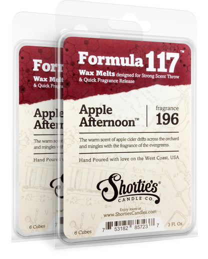 Shortie's Candle Company Apple Afternoon™ Premium Wax Melts 2 Pack - 6 Oz., Strong & Long Lasting, Non-Toxic - Made with Essential & Natural Oils - Formula 117