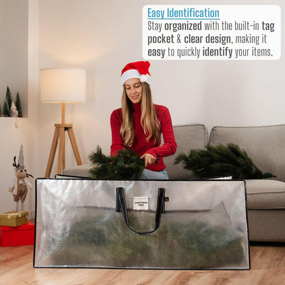 VENO Christmas Tree Storage Bag - Heavy Duty 7.5 Ft Zippered Design with Durable Handles & Label Slot