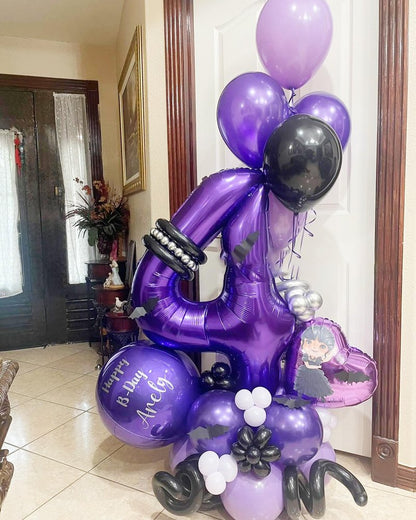 Purple Number 9 Balloon 40 Inch, 9th Birthday Party Decorations for Children, Giant 9 Foil Balloon for Party Supplies