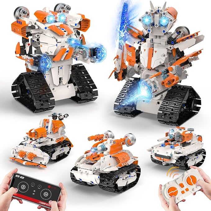 5in1 STEM Robot Building Toys for Kids Remote &amp APP Controlled Robot Car Tank STEM Building Kit for Kids Science Learning 689 Pcs DIY Building Blocks Set Gifts for Age 6 7 8 9 10 11 12+ Boys &am