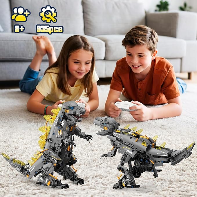 Dinasour Toys for Kids Building Set 935 PCS App &amp Remote Control Robotics Kit 5-in-1 Tyrannosaurus/Triceratop/Crocodile/Robot/Monster STEM Toys for Boys Girls Age 6 7 8 9 10 11 12+ Year Old