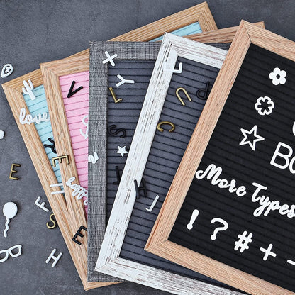 Blue Felt Letter Board - 10x10 Inch, Pre Cut & Sorted 725 Letters, First Day of School Sign, Changeable Message Board for Classroom & Farmhouse Wall Decor