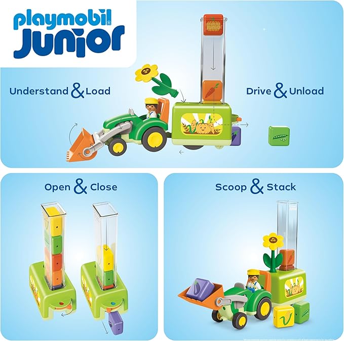 Playmobil Junior: Tractor with Load and Drop Planter