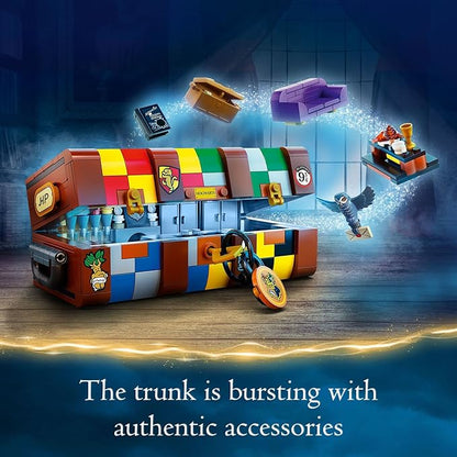 LEGO Harry Potter Hogwarts Magical Trunk Luggage Set Building Toy Idea for Kids Customizable Toy Girls &amp Boys with Movie Minifigures and House Colors 76399