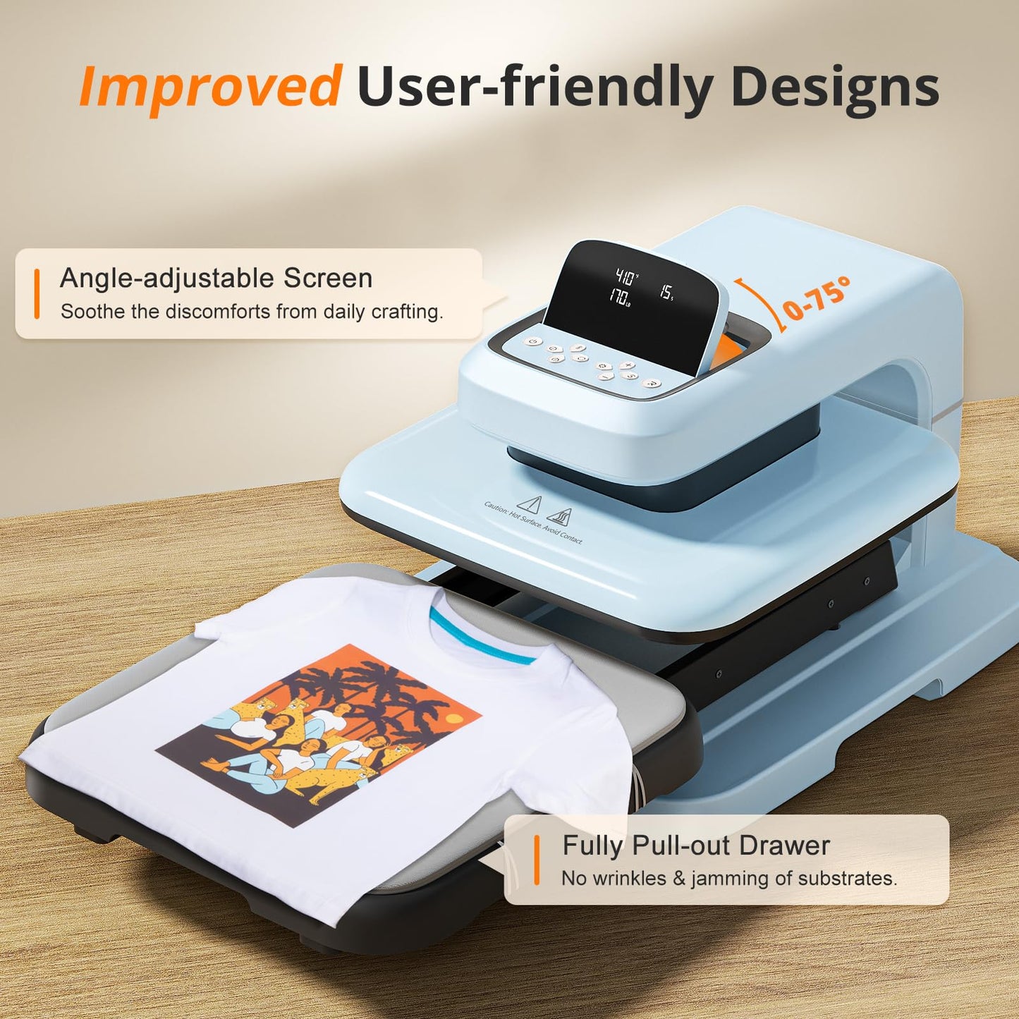 HTVRONT Auto Heat Press 2 - Heat Press Machine for T Shirts with Adjustable Pressure & Higher Heating Height, Heats Up Fast & Evenly Heat Press 15x15 for HTV, Sublimation, Heat Transfer Projects