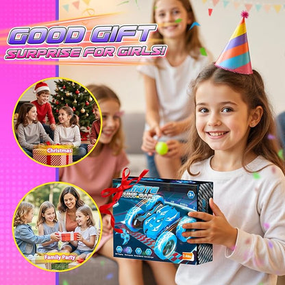 Remote Control CarRC Cars for 4 5 6 7 8 9 10 11 12 Year Old Girl Double Sided 360°Flip 4WD Rechargeable Drift RC Race Car Girls Toys Birthday Gifts Easter Basket Stuffers for Kids Age 4-12