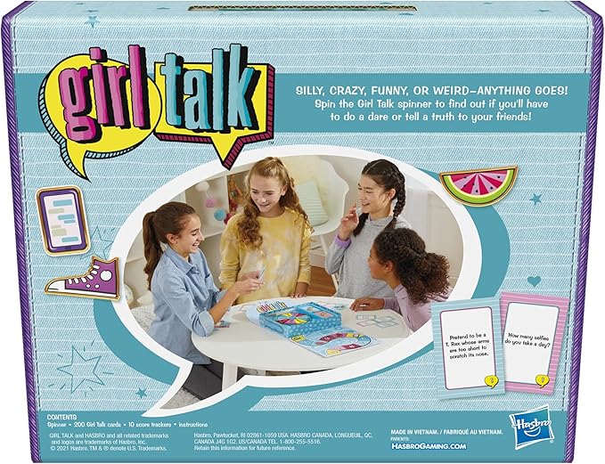 Hasbro Gaming Girl Talk Truth or Dare Board Game for Teens and Tweens Inspired by The Original 1980s Edition Ages 10 and Up for 2-10 Players