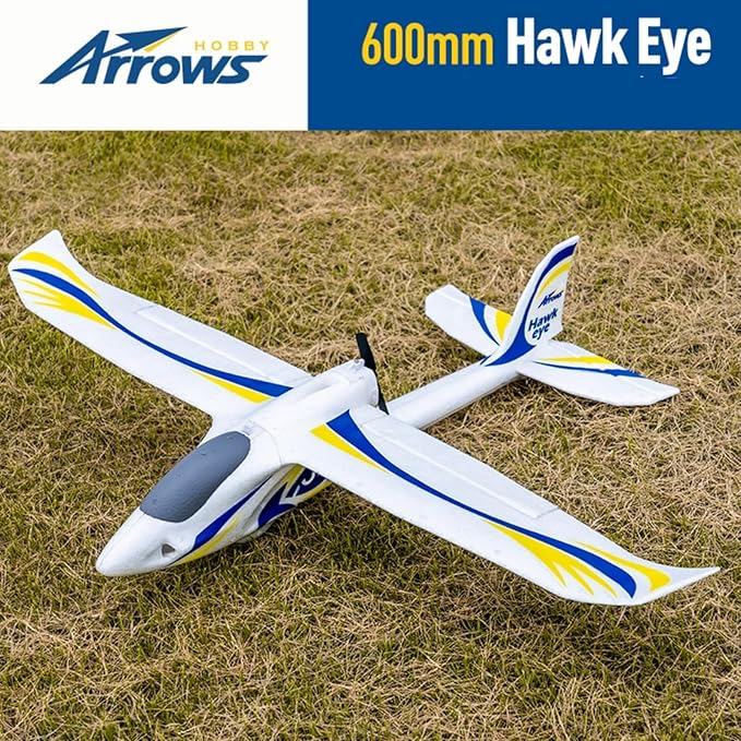 FAIR RC Arrows RC Plane 600mm Hawk Eyes Remote Control Airplane Easy to Fly Ready to Fly RTF(Include Battery Charger Radio)