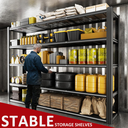 VDEVY 60" W x 72" H x 24" D Garage Shelving Heavy Duty,5 Tier Adjustable Metal Shelves Storage Rack,3030 LBS Large Industrial Shelving Unit for Basement,Warehouse,Garage Organization