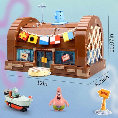 Toy Building Brick Blocks Toys Sets Display Box kit Action Figures Pineapple House Patrick Stone Star Home for Boys and Girls Kids Age 2-4 3-5 5-7 8-12 Fans STEM Gift (2718 pcs)