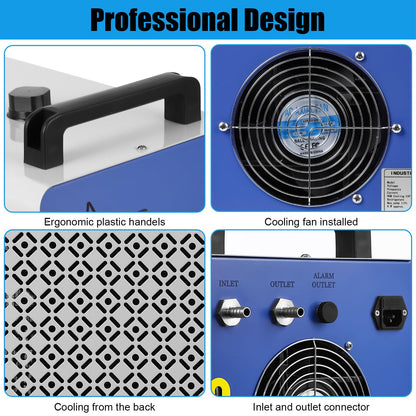 Garvee Industrial Water Chiller CW-5000, 7L 1.14HP 2.6gpm Thermolysis Type Water Cooling System for 40W 50W 60W 70W 80W 90W 100W CO2 Laser Engraving & Cutting Machines,Cools 3868 Btu/h, 110V