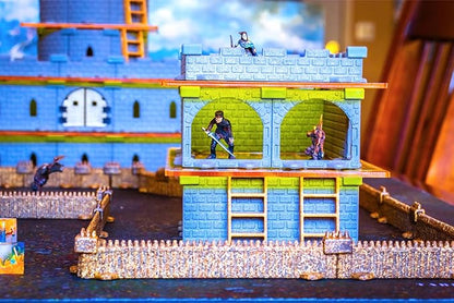Dirt Cheap Dungeons Baron Castle Set - 451pc Modular Mega-Fortress Kit - 53ft of Linear Walls for 1 Grid TTRPG - D&ampD Pathfinder Daggerheart