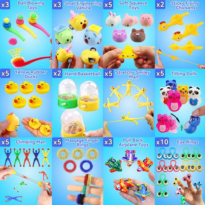 125 Pack Fidget Toys Assortment for Kids 4-8-12,Stress&Anxiety Relief Toys for Party Favors,Treasure Box Fillers,Classroom Prizes Rewards,Carnival,Pinata Stuffers