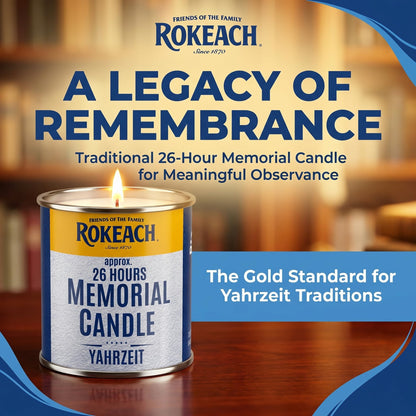 Rokeach 24 Hour Candles, Yahrzeit Memorial Candle, Tin (12 Pack) | Yom Kippur | Emergency, Perfect for Blackouts, Storms & Hurricanes