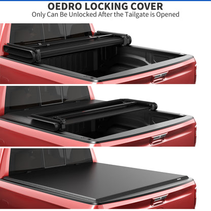 oEdRo Upgraded Tri-Fold Truck Bed Tonneau Cover Compatible with 2015-2026 Ford F-150 F150 5.5 Feet Bed