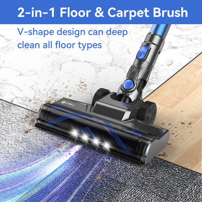 UML0 Cordless Vacuum Cleaner,8-in-1 Lightweight Stick Vacuum with Powerful Suction,Self-Standing,40 Mins Max Runtime,Rechargeable Vacuum Cleaners for Home,Hardwood Floor,Carpet,Pet Hair (Charcoal)