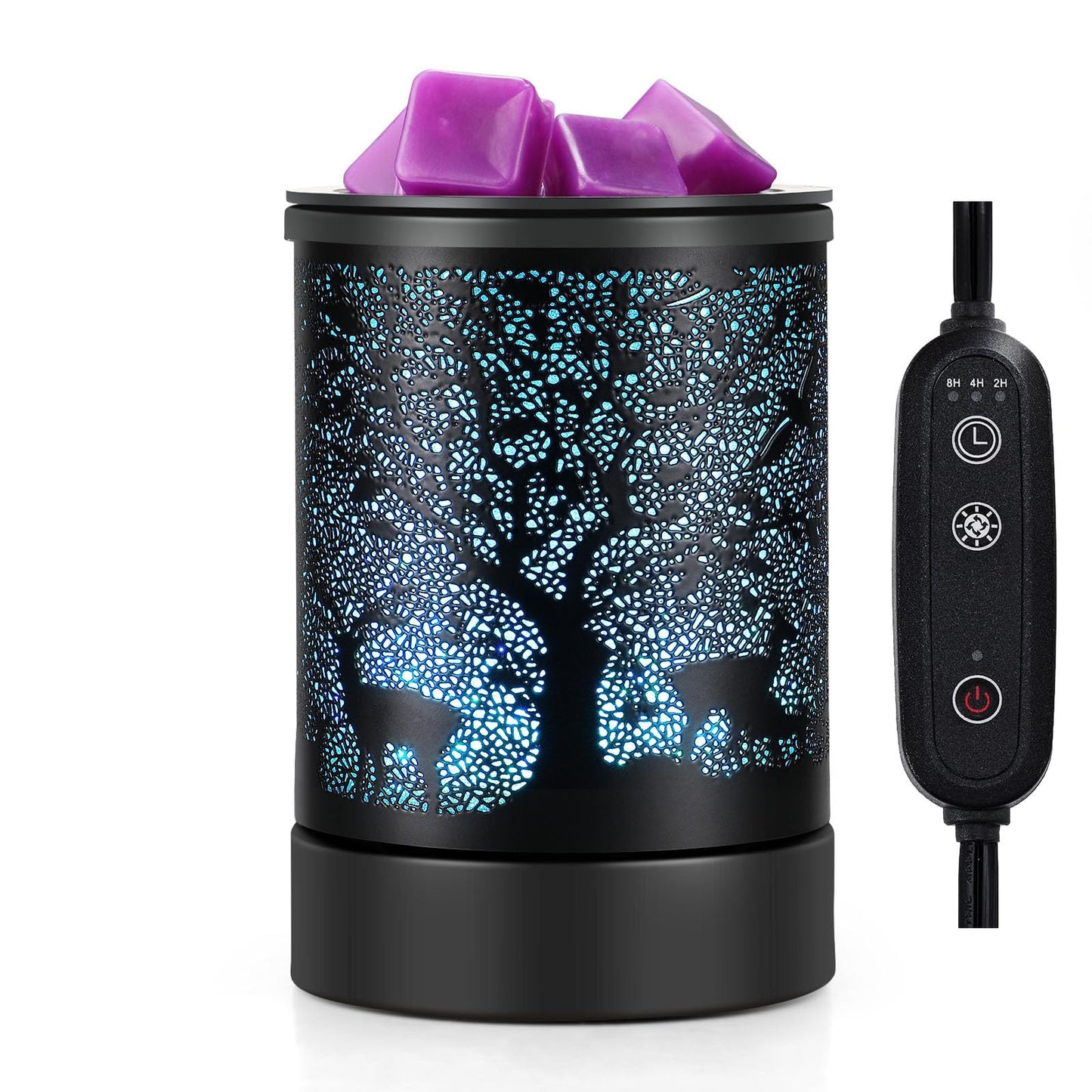 Enaroma Fragrance Wax Melts Warmer with 7 Colors LED Changing Light Scent Oil Candle Warmer for Home Office-Deer Timer