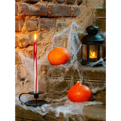 CANDWAX 12 inch Taper Candles Set of 4 - Unscented Tapers Burning for 10 Hours - No Drip Candlesticks Ideal for Halloween or Other Themed Party - Blood White