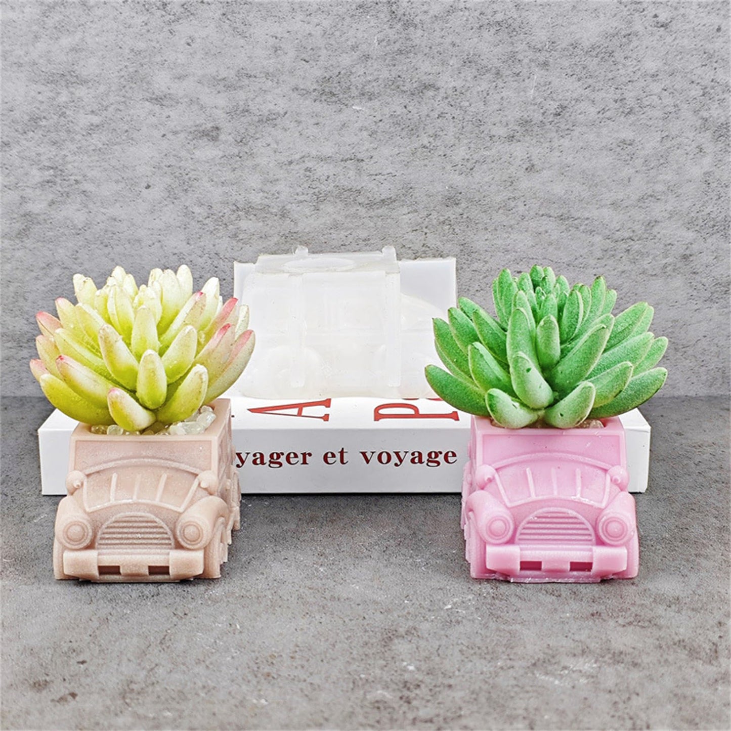 Creative Bus Car Flower Pot Silicone Mold Concrete Succulent Planter Cactus Vase Mold Candle Pen Holder Plaster Cement Clay Resin Mould