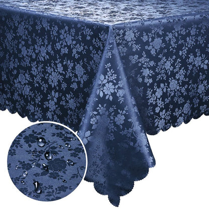Smiry Rectangle Table Cloth, Waterproof Heavy Duty Vinyl Tablecloths, Wipeable Washable Table Cover for Kitchen and Dining Room (Navy Blue, 60" X 120")