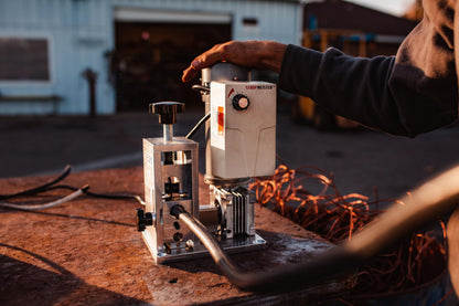 StripMeister E350x Electric Automatic Wire Stripping Machine – Wire Size Up To Ø1", Jam-Free, Ultra Fast Scrap Wire Stripper with Ultra Grip Feeders for Copper Wires