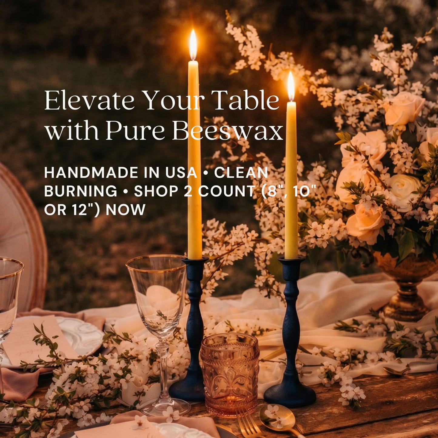 Bluecorn Beeswax Taper Candles, 100% Pure Natural Bees Wax, Pair of 12 Inch Sage Green Tapered Candlesticks, Clean Burning & Dripless, Fragrance Free, Long Lasting, Home Decor, American Made, 1 Count