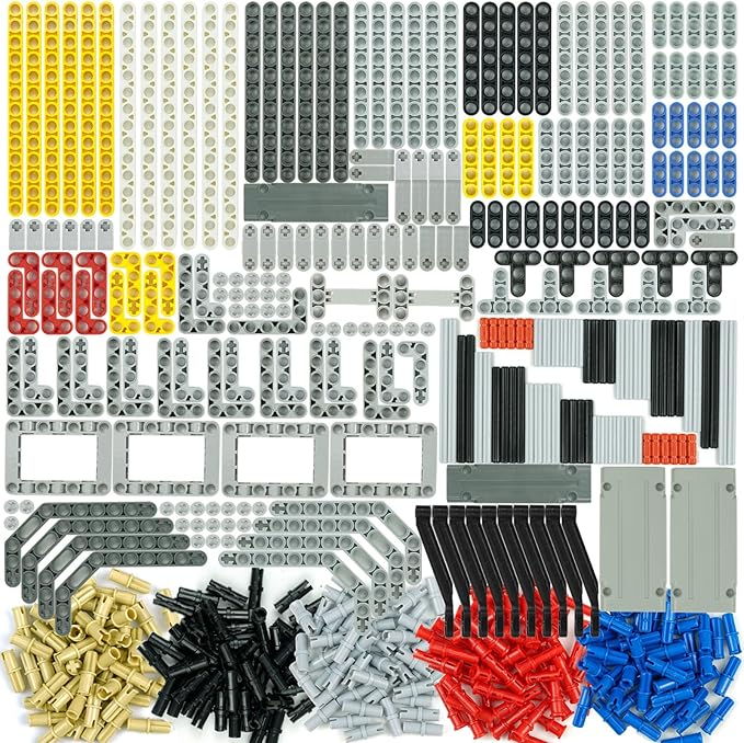 582pcs Technical Parts and Pieces Beams Axles Connectors Bricks Sets Compatible with Technical Chassis Frame Liftarm and Pins Building Blocks Accessories Robot Kits Bulk Toys
