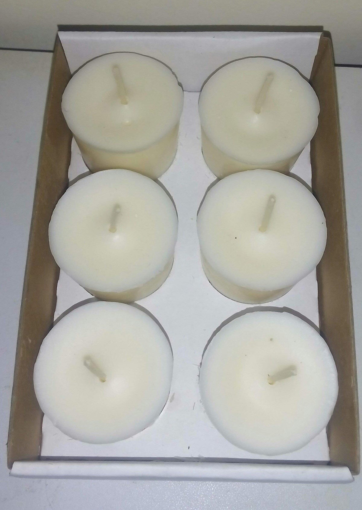 White Unscented Natural Soy Wax 6 Pack Votive Candle by BearNaturalOrganics