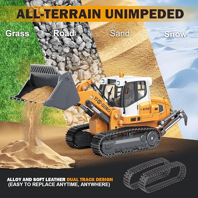 Adult Metal Mini Remote Control Loader Featuring a Lever-Driven RC Digging System Comes with Two Batteries and a Carrying case Making it an for Model Enthusiasts and Children