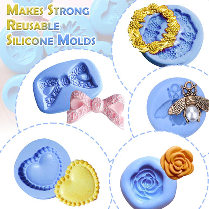 Silicone Putty - 2.5 Lb Flexible Silicone Mold Making Kit for Reusable Silicone Molds Making - Easy 1:1 Mixing Ratio Fast Cured Molding Putty for Casting, Resin Molds, Soap Mold, Candle Molds, Statues