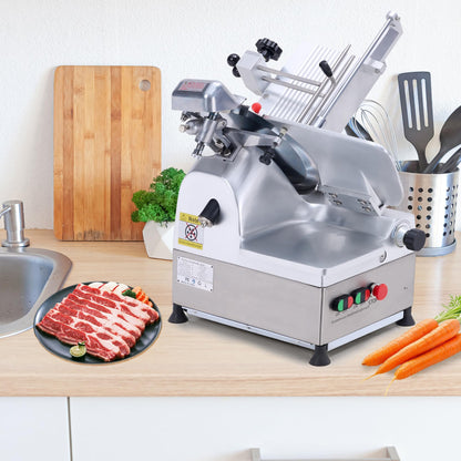 GarveeLife Automatic Meat Slicer Commercial Meat Cutter for Resturant Kitchen Use, with 12" Carbon Steel Blade