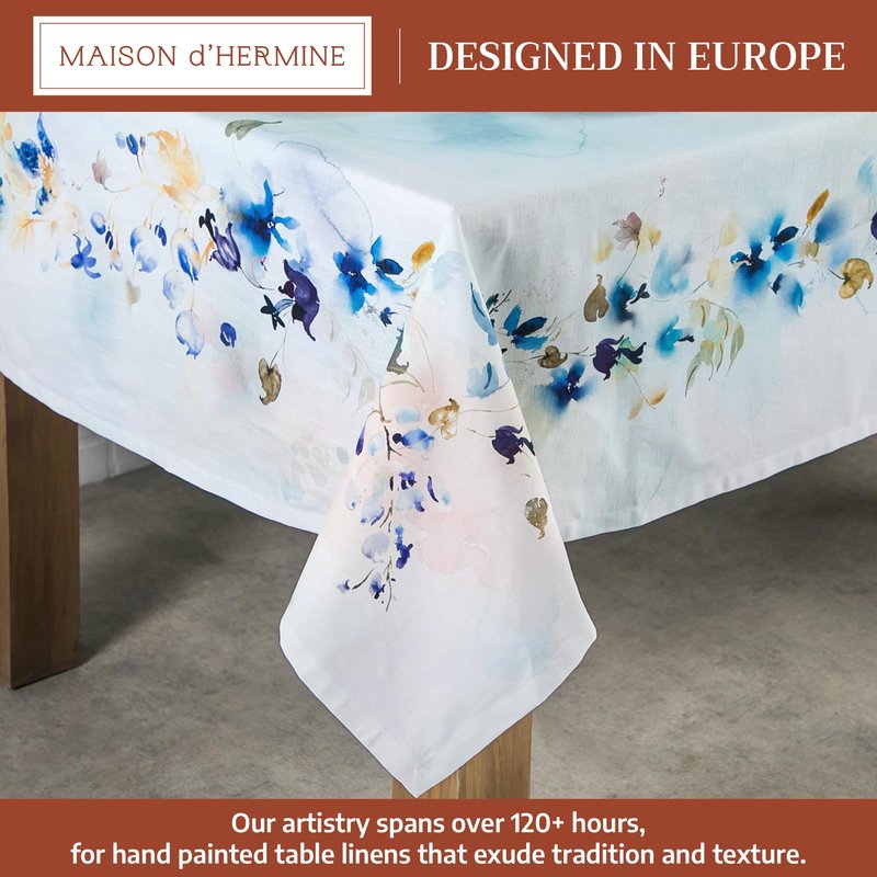 Maison d' Hermine Table Cloth Rectangle Table 100% Cotton 60 x 120 Inches Tablecloth Reusable Decorative for Dining Kitchen Room Farmhouse Home Gifts for Mothers Day Spring Summer - Lazy Summer Days