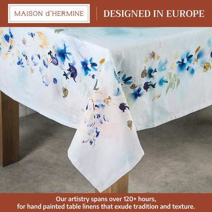 Maison d' Hermine Table Cloth Rectangle Table 100% Cotton 70 x 108 Inches Tablecloth Reusable Decorative for Dining Kitchen Room Farmhouse Home Gifts for Mothers Day Spring Summer - Lazy Summer Days