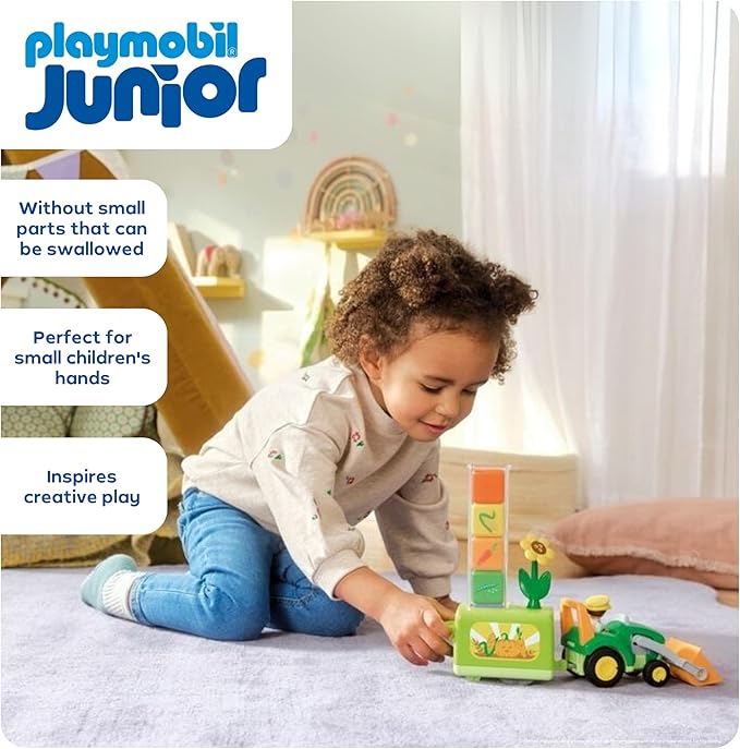 Playmobil Junior: Tractor with Load and Drop Planter