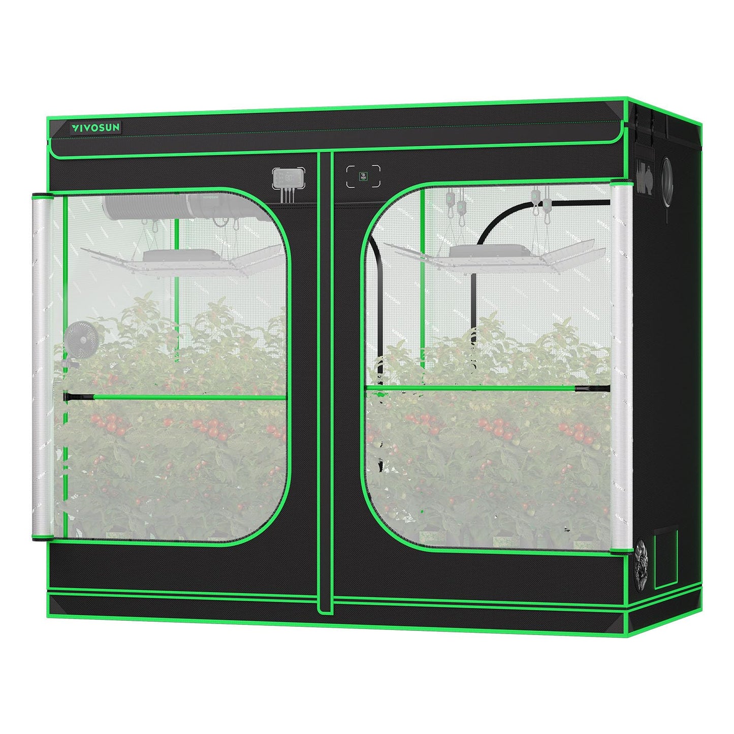 VIVOSUN PRO Grow Tent 4x8 ft, P848 Tents 96"×48"×80" with Thickened 1 inch Poles, Strengthened High Reflective Mylar Oxford Fabric, Extra Hanging Bars & High CFM Kit for Indoor Plant