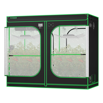 VIVOSUN PRO Grow Tent 4x8 ft, P848 Tents 96"×48"×80" with Thickened 1 inch Poles, Strengthened High Reflective Mylar Oxford Fabric, Extra Hanging Bars & High CFM Kit for Indoor Plant