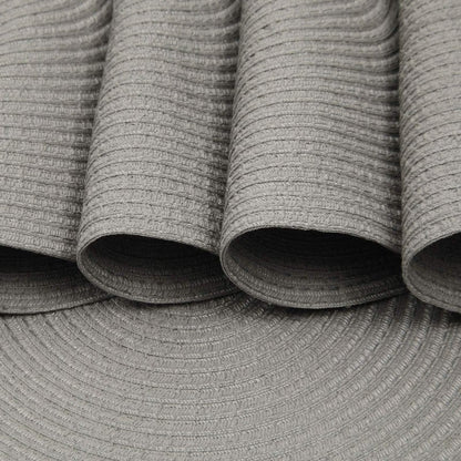 SHACOS Round Braided Placemats Set of 8 Washable Fabric Heat Resistant 15 inch Grey Round Table Mats for Dining Tables (Gray, 8)