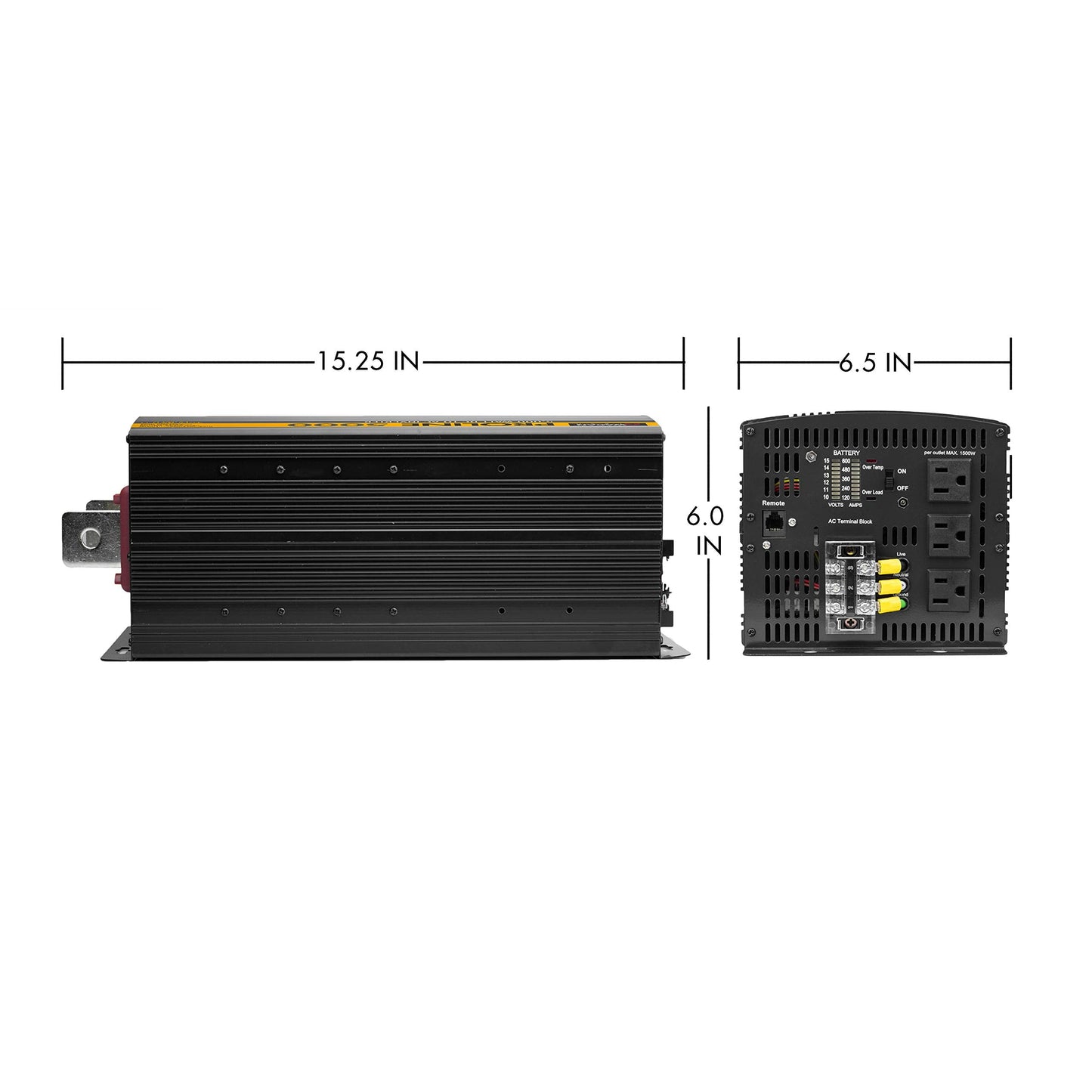 Wagan EL3744 12V 5000 Watt Power Inverter with Remote Control, 10000 Watt Surge Peak Proline Power Converter for Home RV Camping Van Life Off Grid