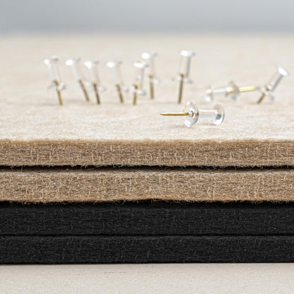 Lightomorrow Bulletin Board, 36 x 24 inches Felt Board - Decorative Pin Board, Cork Board Alternative for Wall, 3' x 2' Foldable Self-Adhesive Vision Board Prayer Board with 20 Pushpins - Black
