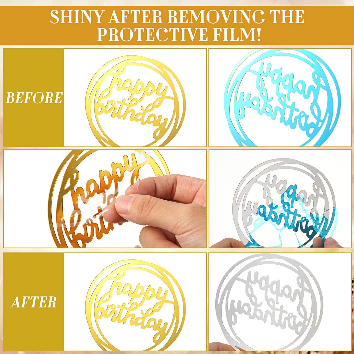 Shihanee 84 Pcs Birthday Cake Toppers Decorations Long Thin Metallic Birthday Candles Bulk Number Candles 0-9 DIY Cake Decor for Wedding Anniversary Party(Champagne)