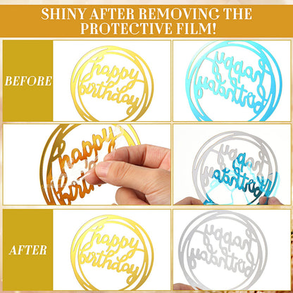 Shihanee 84 Pcs Birthday Cake Toppers Decorations Long Thin Metallic Birthday Candles Bulk Number Candles 0-9 DIY Cake Decor for Wedding Anniversary Party(Champagne)