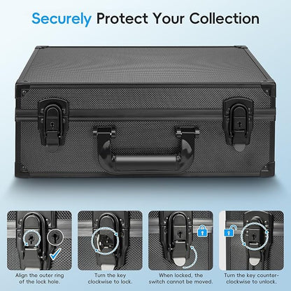 ANNLOV Toploader Storage Box for 3x4 35pt Rigid Cards Holds 600+ Toploaders Sports Card Storage Case Organizer Trading Card Storage Box with Lock