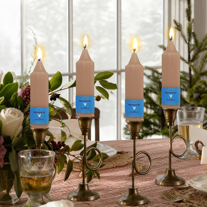 Smokeless Candlesticks Short Taper Candle,Unscented 5 Inches Brown Candle Sticks Dripless Tapered Candles for Home Décor Weddings Seasons Gifts