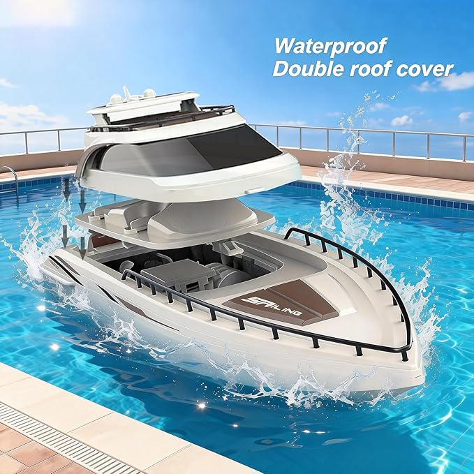 Remote Control Boat 4CH Electric Watercraft RC Sail Cruise Boat Yacht 15km/h for Lake Pool 14y+ Beginners