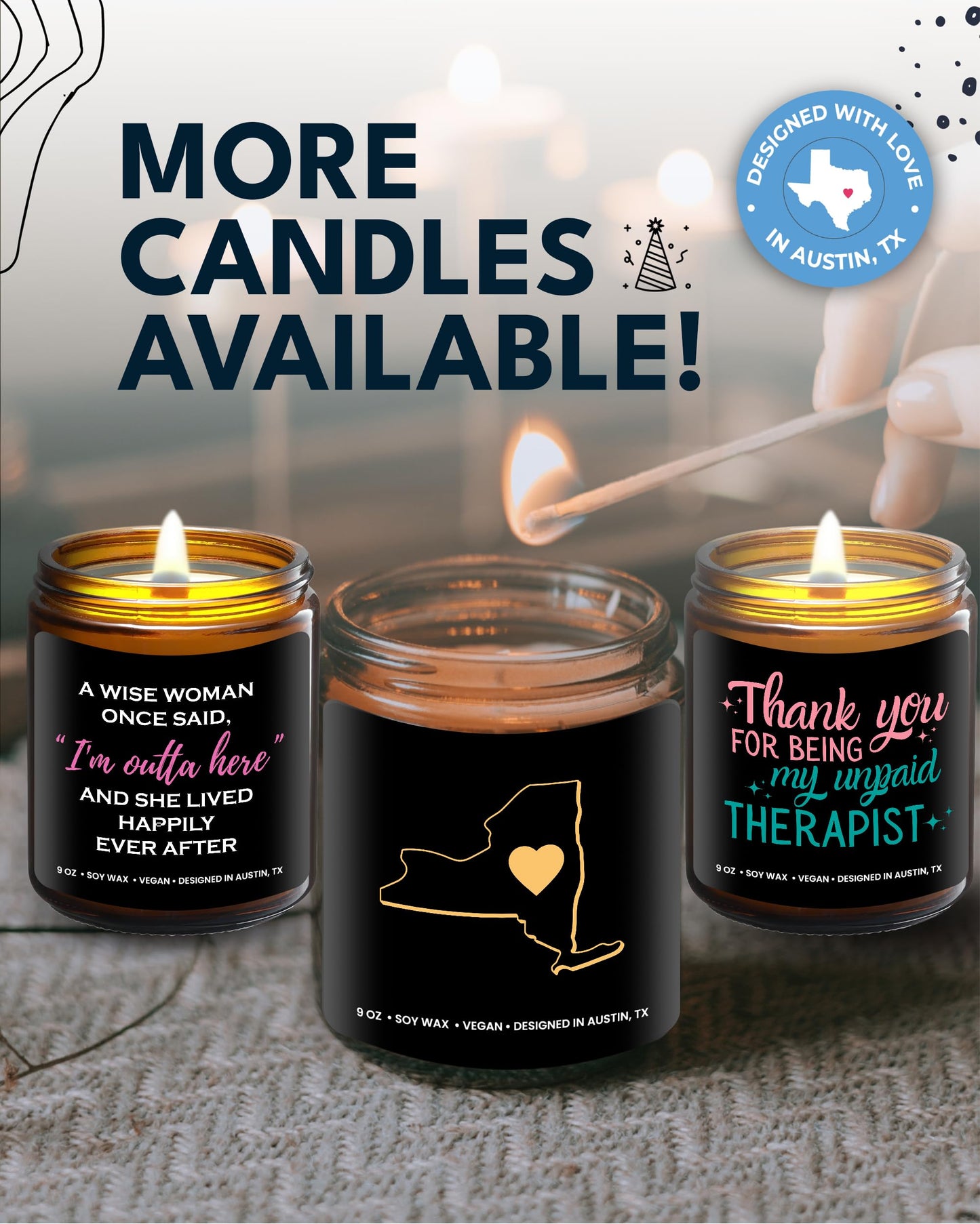 New York Candle, Sentimental House Warming Gifts for Women & Men, Unique New York Themed Souvenir, Ideal Moving Away and Home Sick Gifts, Perfect for Birthday, Christmas, Special Occasions, Gift Ready