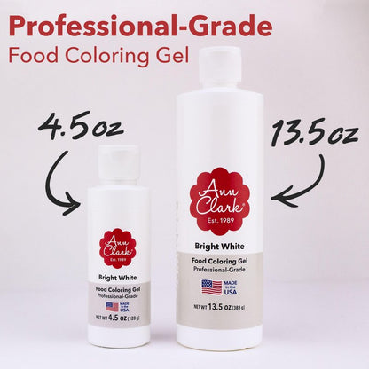 Ann Clark Bright White Food Coloring Gel Extra Large 13.5 oz Professional Grade Made in USA